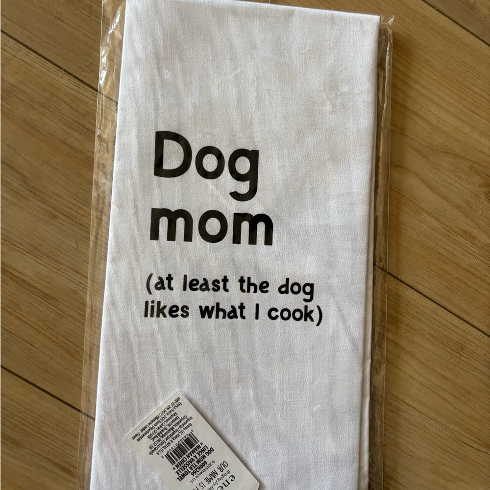 Dog Mom White Kitchen Towel